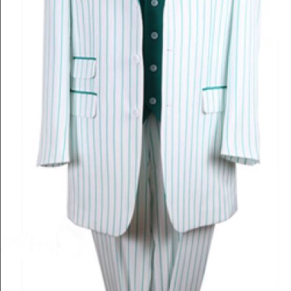 Black Three Button Striped Pinstriped Tuxedo main image 1